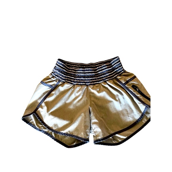 lululemon athletica Pants - Lululemon athletica 2.5” Lined Running Shorts Gray with Navy Piping Size 6 RARE!